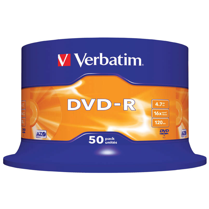 DVD Verbatim - DVD - R / bez krabiček / spindl / 50 ks