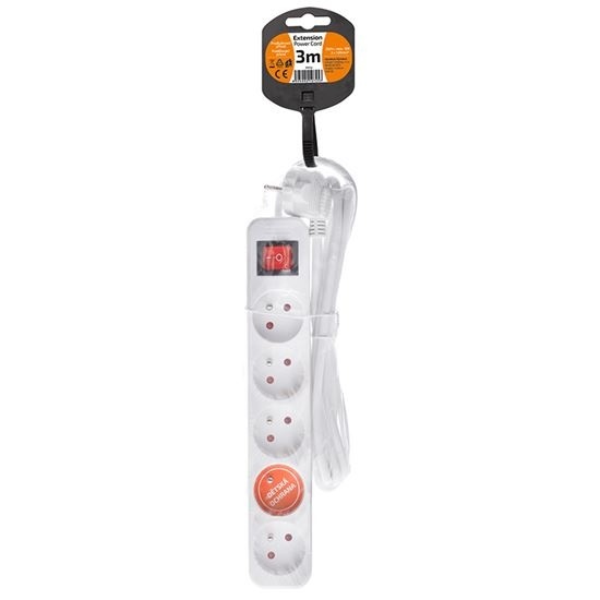 Prodlužovací přívody s vypínačem - 5 zásuvek / 3 m