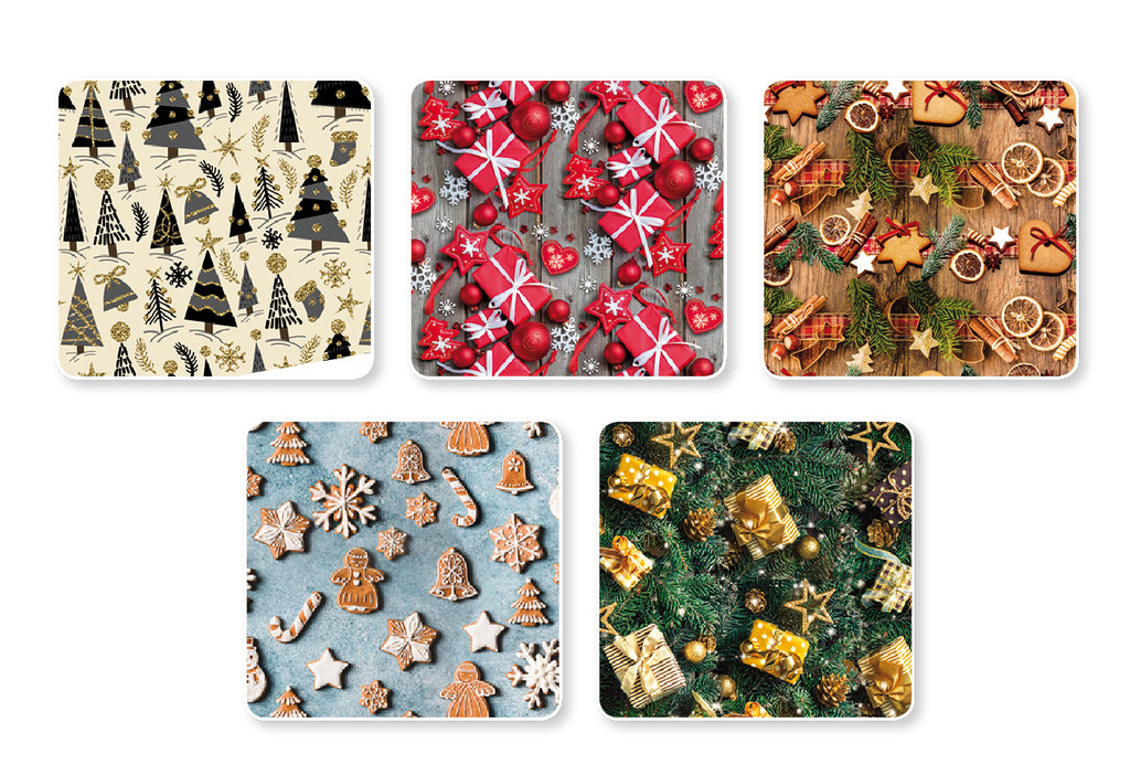 Balicí vánoční papír - mix tradiční 70 x 100 cm / 2 ks