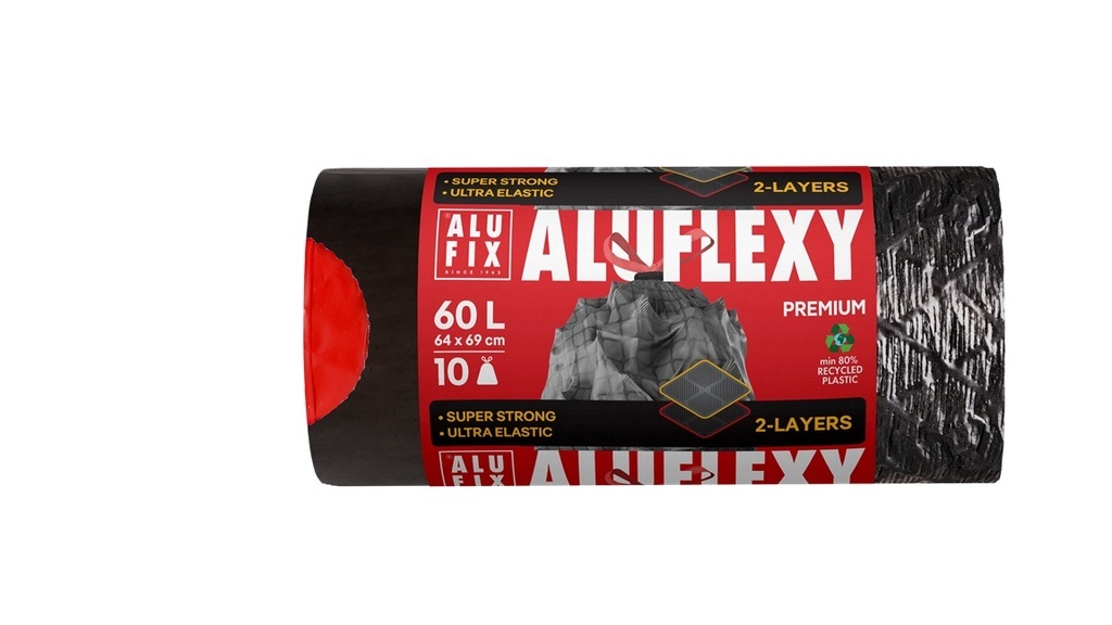 Pytle Alufix Aluflexy stahovací - 64x69 cm / 60l / 33my / 10ks / stříbrnočerná