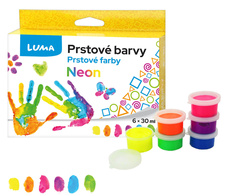 Prstové barvy neon - 6 ks x 30ml