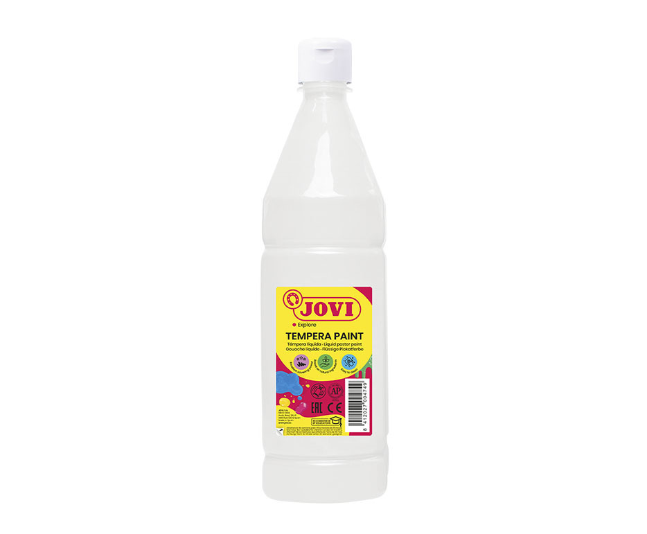 Tekuté temperové barvy JOVI v lahvi - 1000 ml / bílá