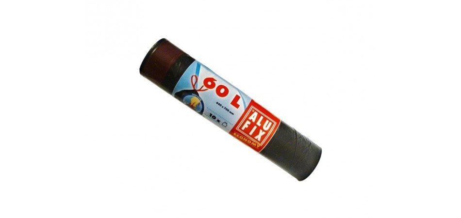 Pytle do košů Alufix Economy stahovací 70x55 cm 60 l / 10 ks černé