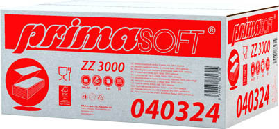 Papírové ručníky skládané Z-Z PrimaSOFT bílé / 2-vrstvé / 150 ks