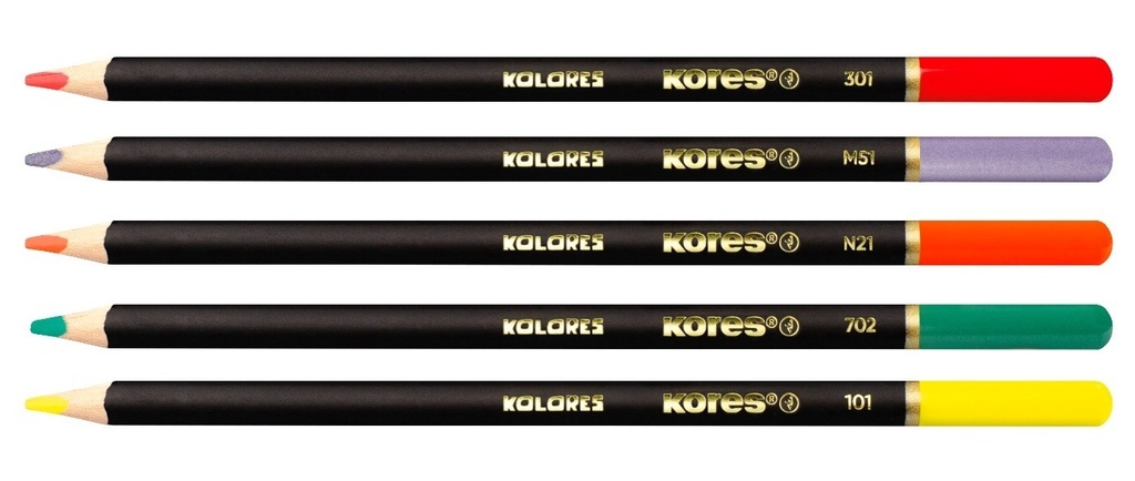 Pastelky Kores Kolores plechový box trojhranné / 50 barev