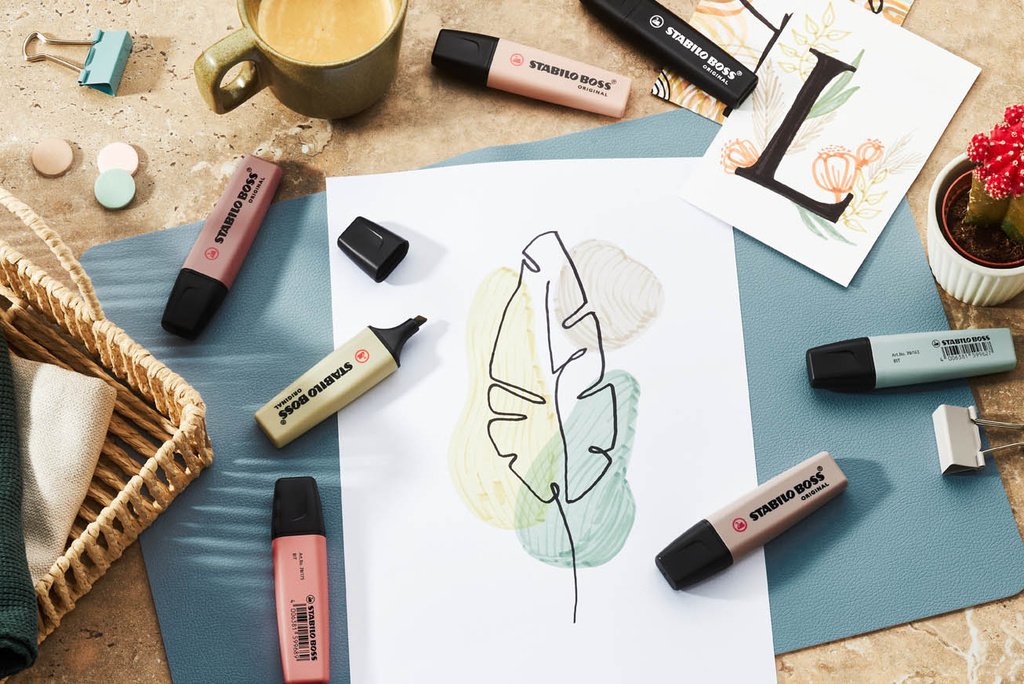 Zvýrazňovač STABILO® BOSS ORIGINAL NatureCOLORS / sada 4 ks