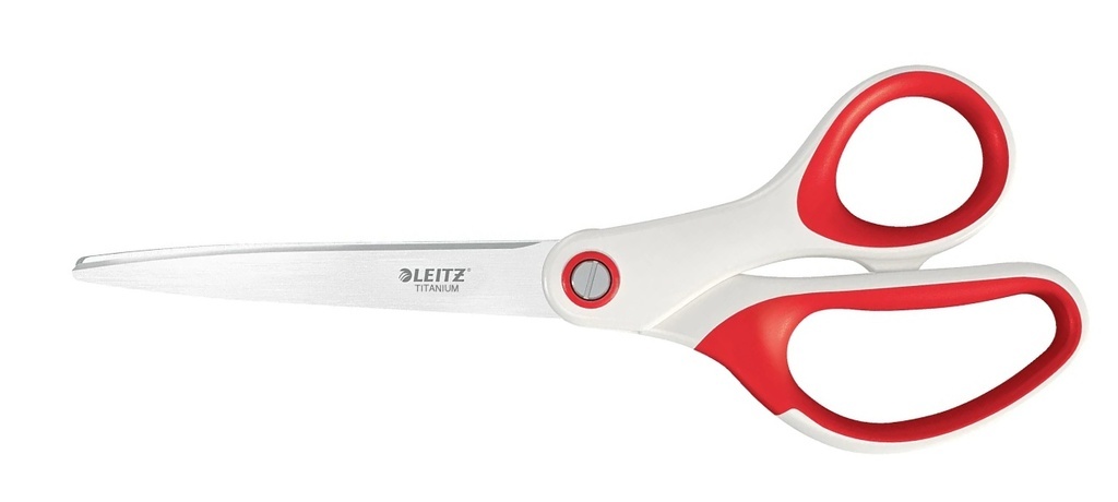 Nůžky Leitz WOW kancelářské titanové 20,5 cm / bílo-červená