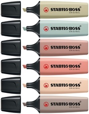 Zvýrazňovač STABILO® BOSS ORIGINAL NatureCOLORS / sada 6 ks