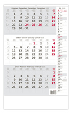 Kalendář nástěnný pracovní - tříměsíční šedý s poznámkami / N210