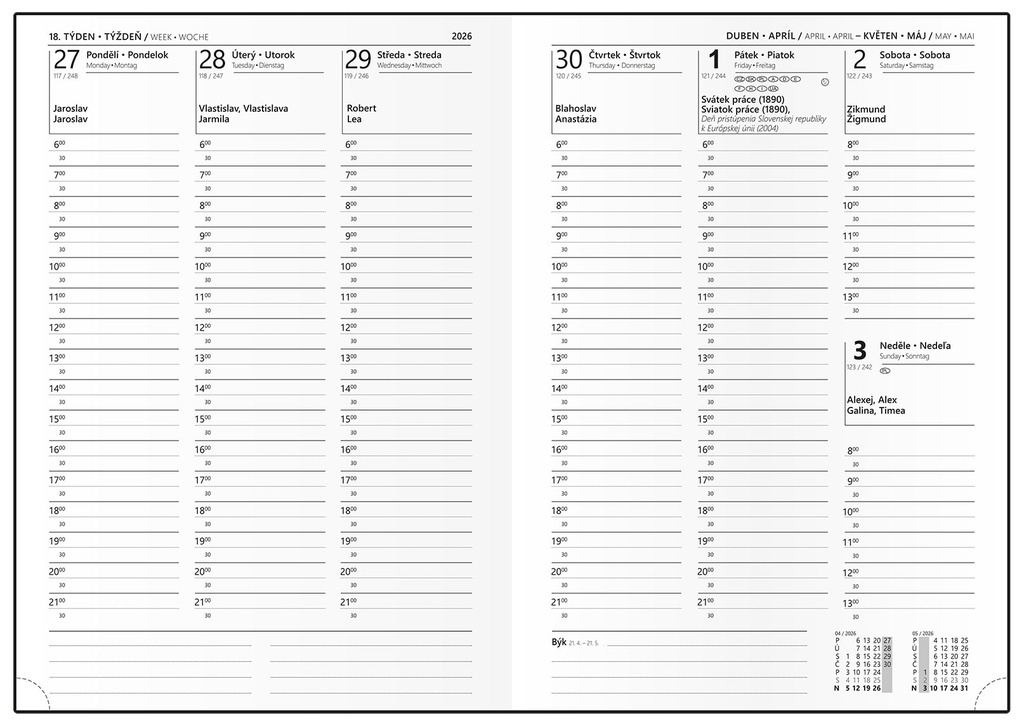 Diář VIVELLA - A4 / týdenní / černá