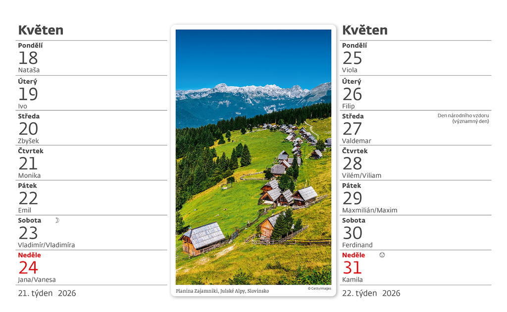 Kalendář stolní čtrnáctidení Na horách / S29