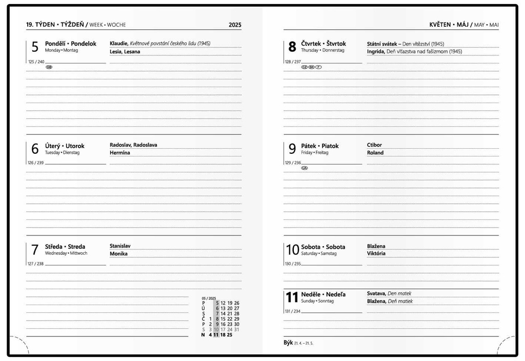 Diář LAMINO - týdenní B6 / Vlny