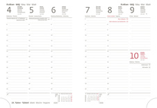 Diář VARIO Matragi -  B6 / týdenní / red