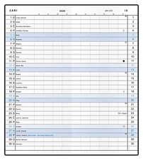 Diář kapesní PVC - měsíční / černá