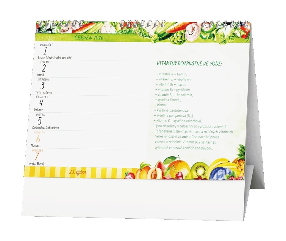 Kalendář stolní obrázkový Vitamíny a minerály / BSF10