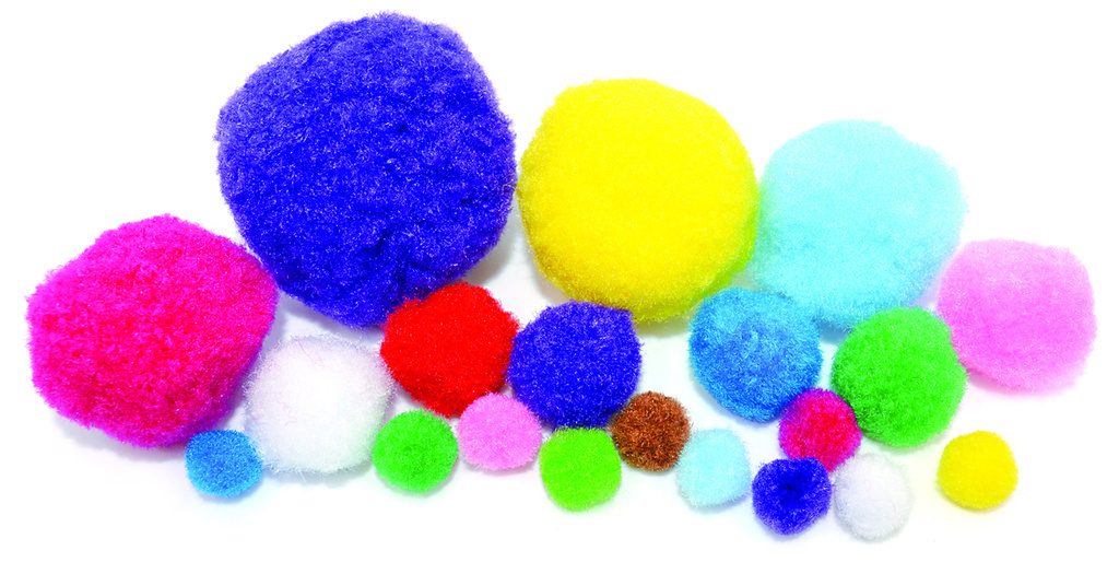 Samolepicí Pom Pom bambule APLI Jumbo mix velikostí a barev / 500 ks