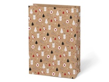 Vánoční sáček KRAFT 3 - mix motivů 26 x 36 cm