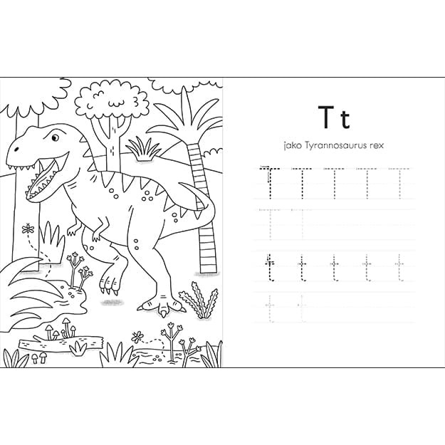 Kniha aktivit Učíme se psát písmena - Dinosauři