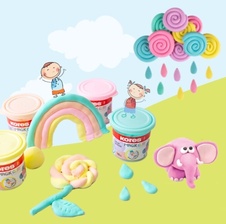 Modelovací hmota KORES MAGIK CLAY PASTEL LOLLIPOPZ - klasické barvy 4x40 g