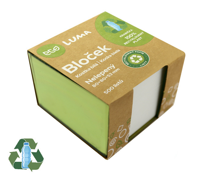 Záznamní kostka ECO Luma - 8 x 8 x 5 cm / nelepené