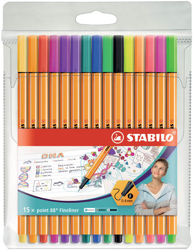 Liner STABILO® point 88 - sada 15 ks