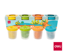 Modelovací hmota DELI měkká - 4 barvy / kelímek