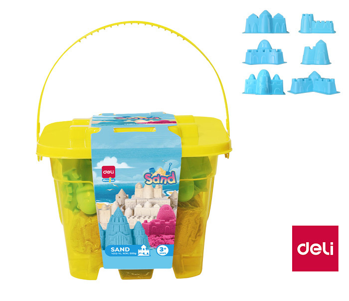 Písek kinetický DELI 500 g - žlutá