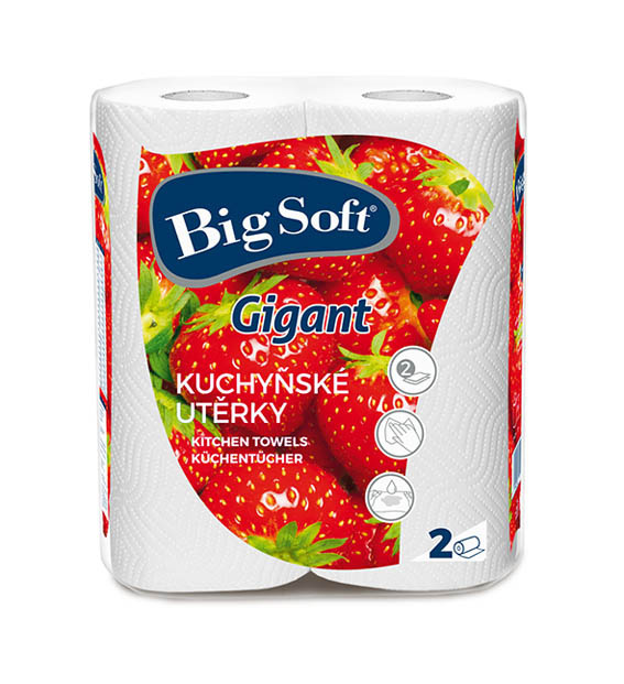 BigSoft papírové utěrky v roli Gigant 2-vrstvé 2ks