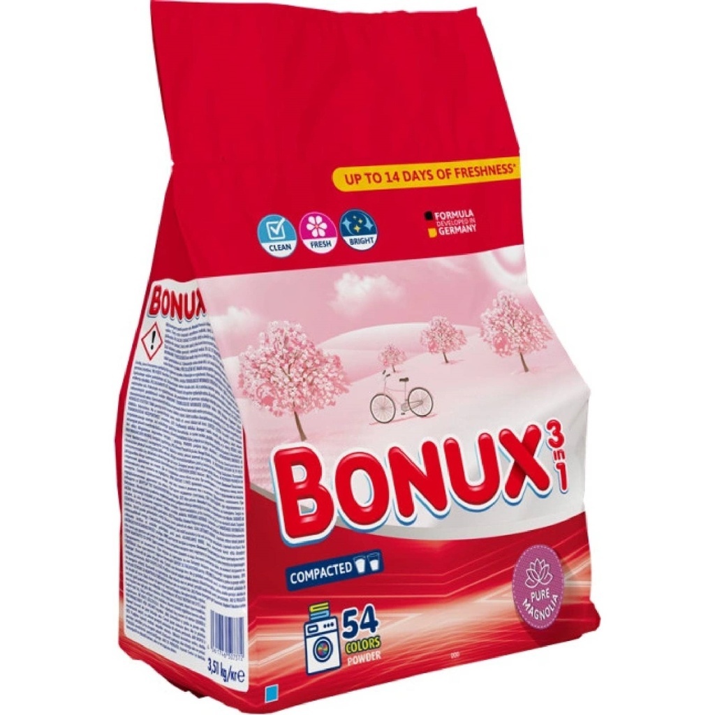 Prací prášek Bonux Color Pure Magnolia 3v1 - 54 PD / 3,51 kg