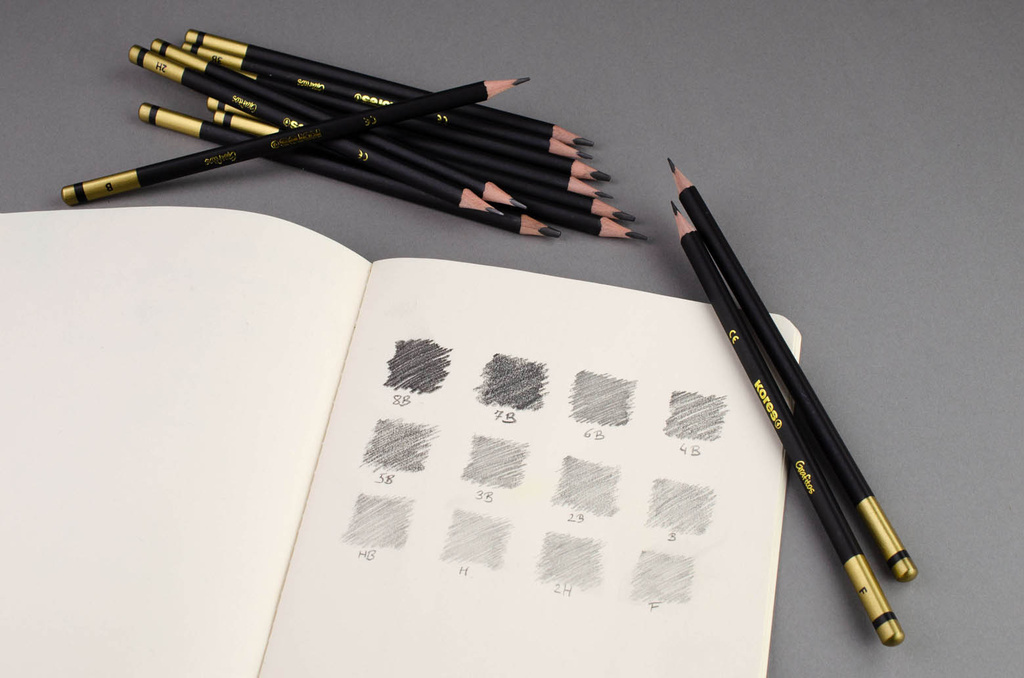 Tužka Kores trojhranná Grafitos set - 12 ks / plechový box