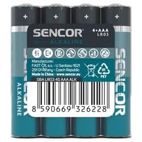 Baterie Sencor alkalická tužková AAA LR03 / 4 ks
