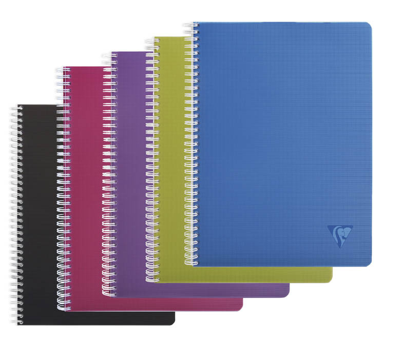 Blok kroužkový Clairefontaine Linicolor intesive A4 - čtvereček / 90 listů / mix barev