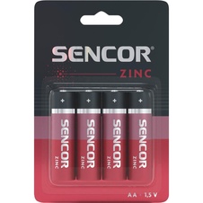 Baterie Sencor zinková tužková AA R6 / 4 ks
