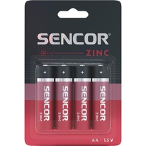 Baterie Sencor zinková tužková AA R6 / 4 ks