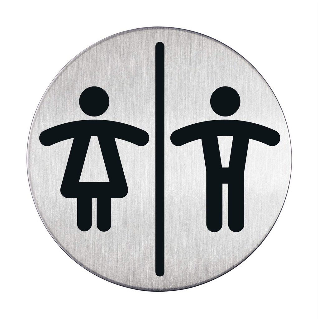Piktrogram nerez Durable - WC Piktrogram nerez Durable - WC dámy a páni / Ø 83 mm