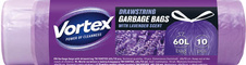 Pytle do koše Vortex stahovací - 60x70 cm / 60l / 10ks / s vůní levandule