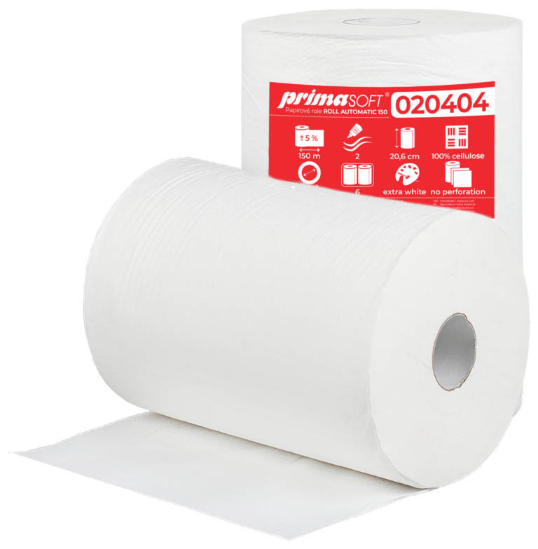 Papírové ručníky v rolích PrimaSOFT ROLL AUTOMATIC - 2 vrstvé / 150 m