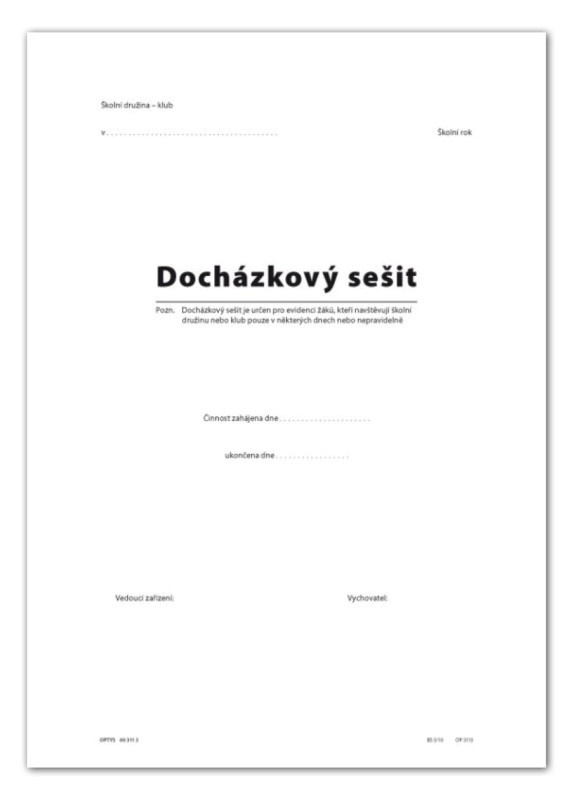 Docházkový sešit pro žáky A4 / 250 stran