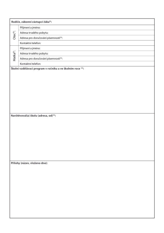 Katalogový list žáka univerzální pro 1. nebo 2. stupeň A4