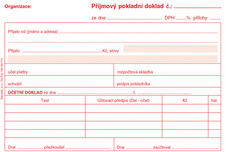 Příjmový pokladní doklad i pro podvojné účetnictví Baloušek A6 / nečíslovaný / 50 listů / NCR / PT030