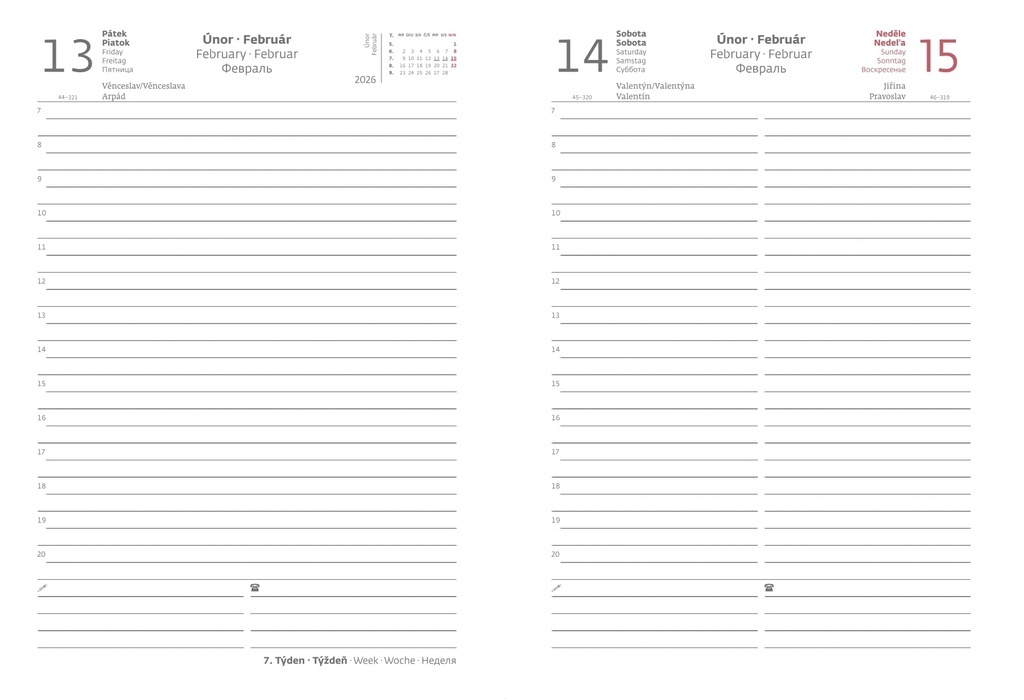 Diář PASTELINi - A5 / denní / šedá