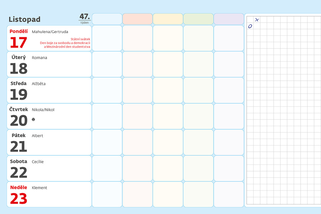 Kalendáře stolní Plánoací školní týdenní / S38