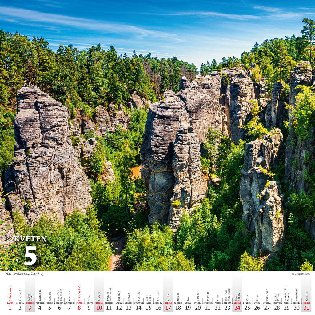 Kalendář nástěnný Křížem krážem ČR / N173