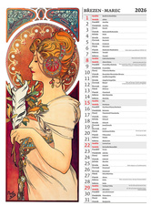Kalendář nástěnný Alfons Mucha / N177