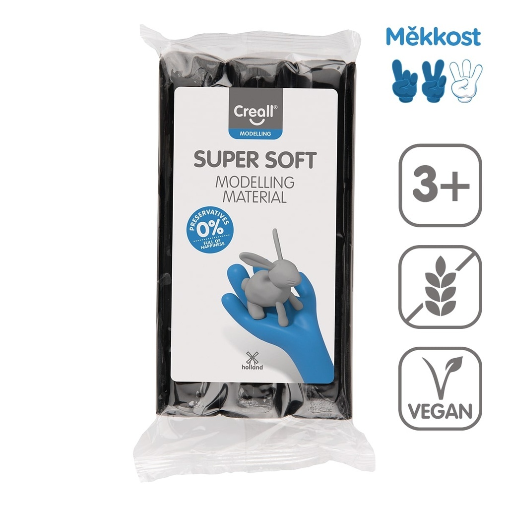 Modelovací hmota Creall Super soft - 500 g / černá