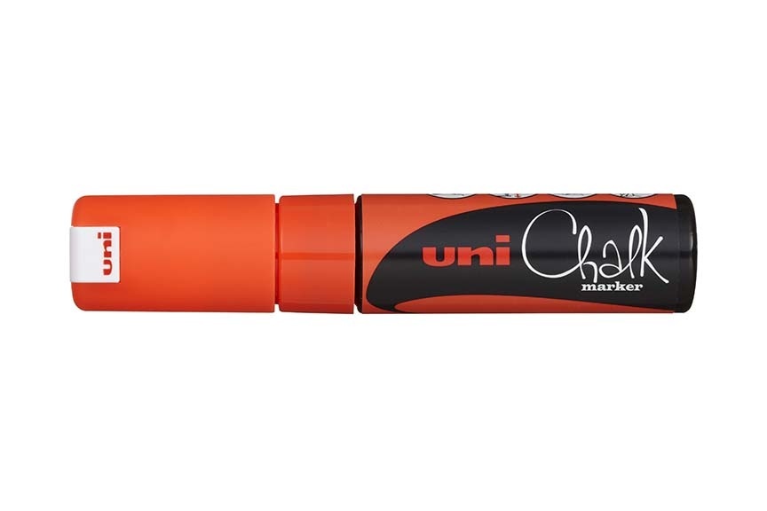 Popisovač křídový UNI Chalk Marker PWE-8K / fluo oranžová