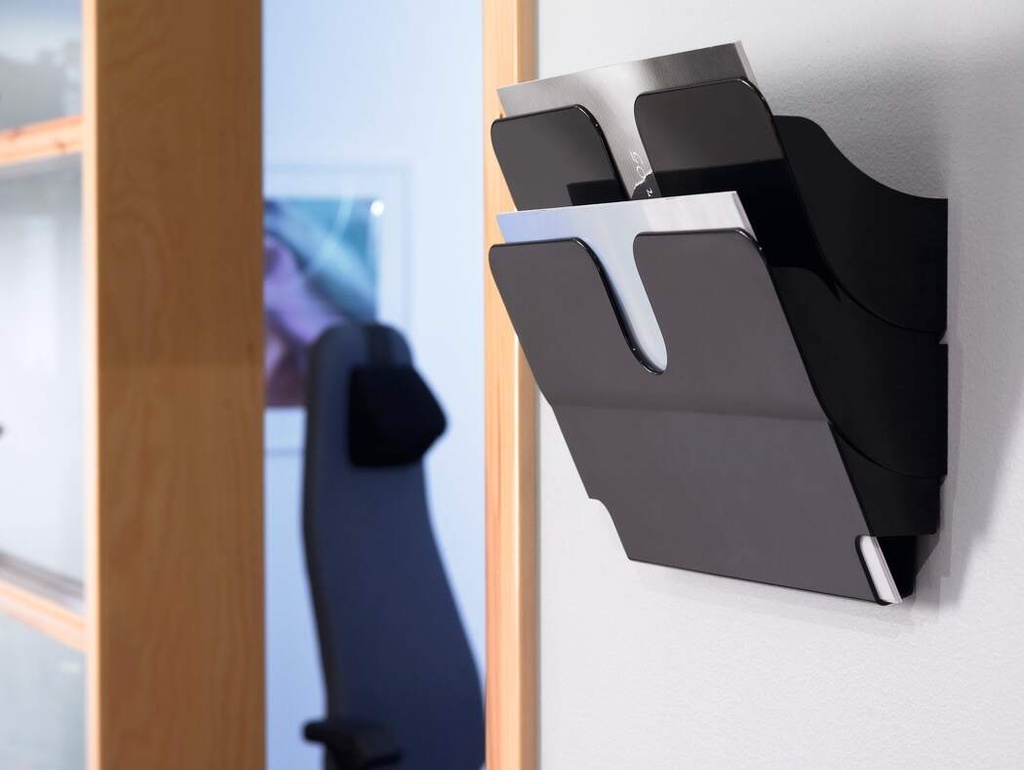 Držáky na prospekty Flexiplus - 2 / A4 / černý / na šířku