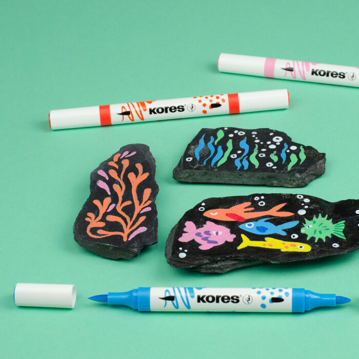 Akrylový popisovač Kreative Marker 2v1 - sada 12 barev