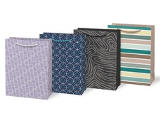 Taška dárková papírová - mix geometrické vzory / 19 x 25 x 9 cm