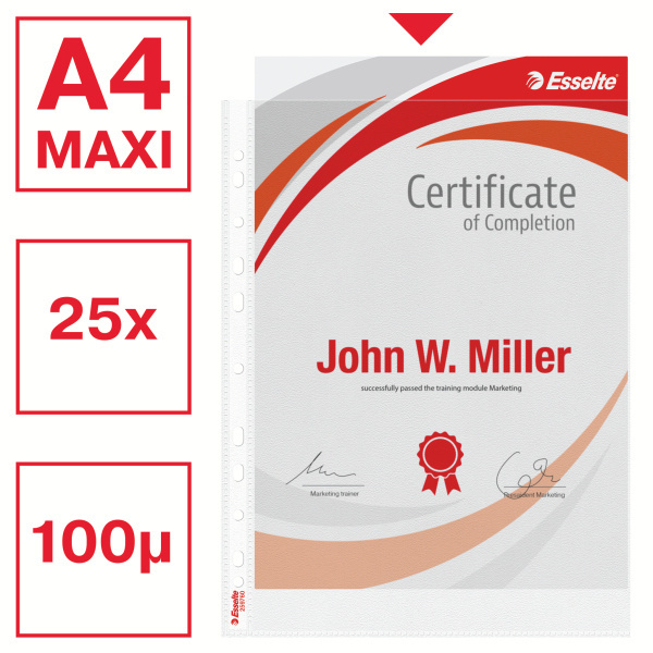 Obal závěsný A4 Extra široký 100mic / 25 ks